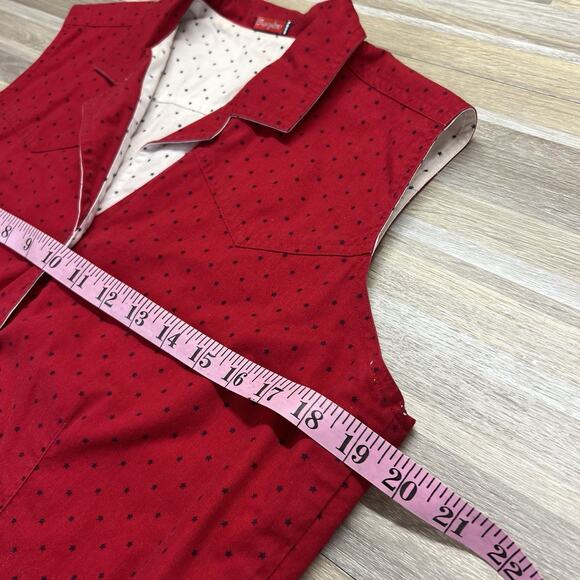 Vintage Wrangler Women’s Reversible Vest Red White Stars Fourth July Sz M - M197 - Picture 5 of 16